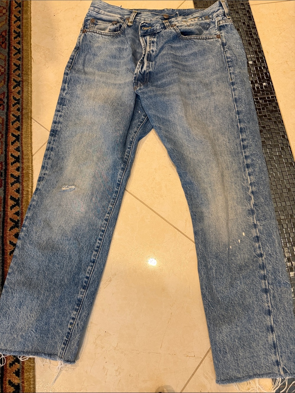 R13 Crossover Straight Leg Jeans in the 'Jasper' wash. - Picture 10 of 14